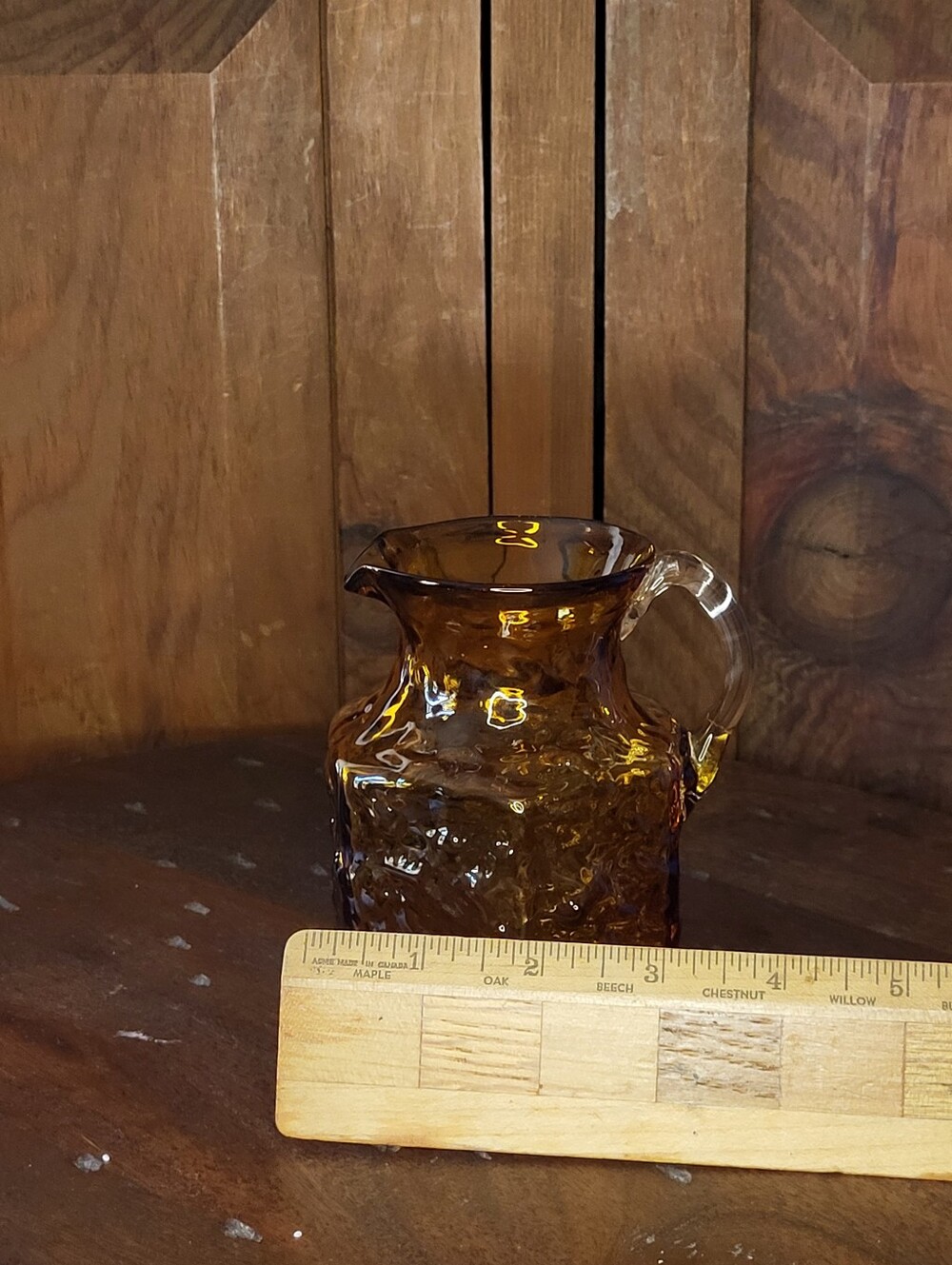 Amber Textured Glass Pitcher - Home Art - Picture 8 of 11